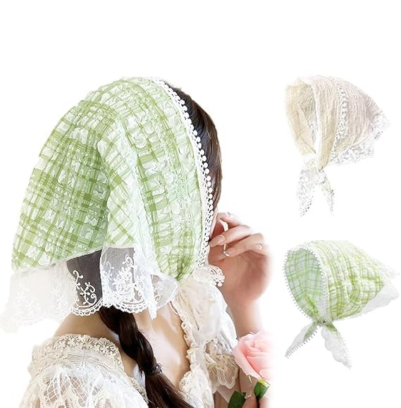 MAYCREATE® 2Pcs Head Scarf for Women Stylish Boho Lace Head Scarfs Countryside Triangle Bandana Headband Soft Head Coverings Comfy Beach Headwraps Hair Scarf Gift for Women, Girls MAYCREATE® 2Pcs Head Scarf for Women Stylish Boho Lace Head Scarfs Countryside Triangle Bandana Headband Soft Head Coverings Comfy Beach Headwraps Hair Scarf Gift for Women, Girls